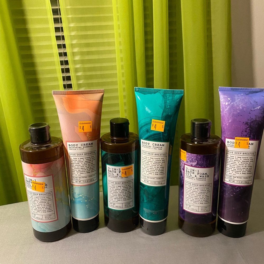 Five Deep Breaths Body Care-Lot of 6